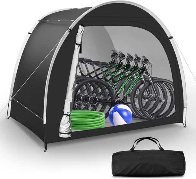 Large Outdoor Bike Storage Shed Tent, Waterproof 6.56x4.92ft with Carr