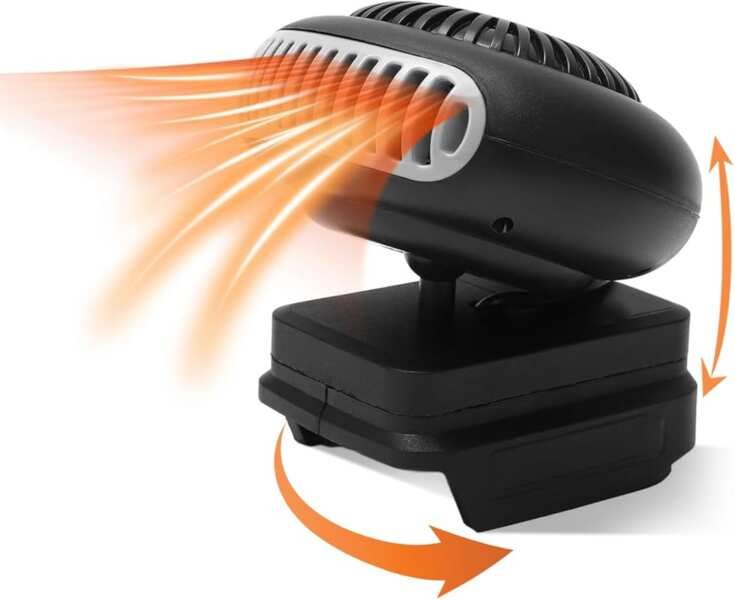 Small 170W 2-Gear Battery Powered Heater for Indoors, 18V Compatible w