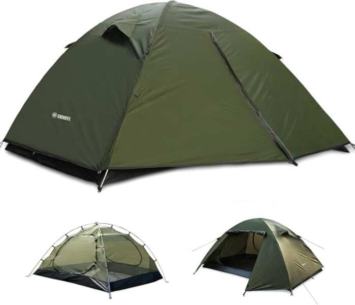 2-4 Person Lightweight Double Layer Backpacking Tent, Waterproof, Wind