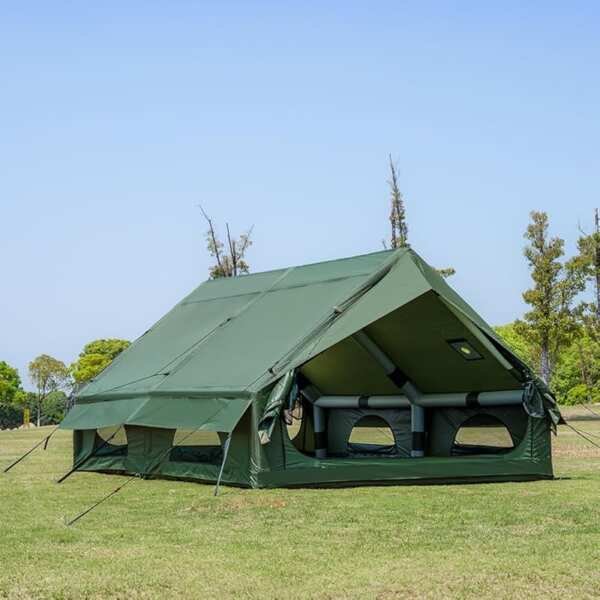Green 4-Season Oxford Inflatable Air Tent Cabin with Hand Pump, Mesh W