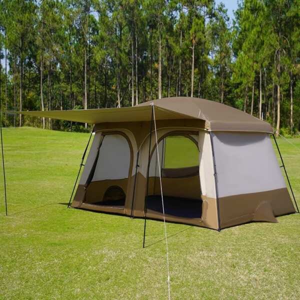Vidalido 3-4 Person Weather-Resistant Camping Tent with Extended Vesti