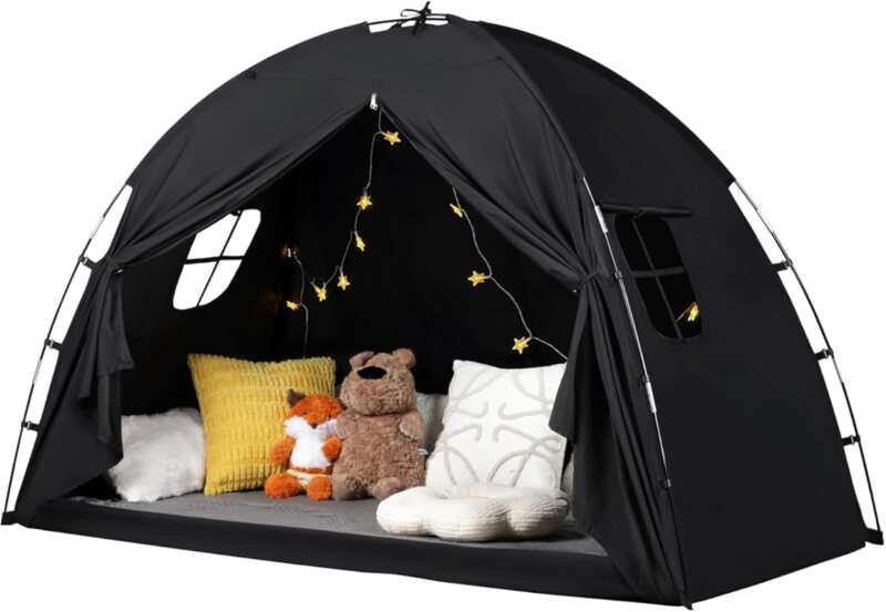 Twin Blackout Bed Tent – Portable Privacy Sleeping Canopy with Breatha