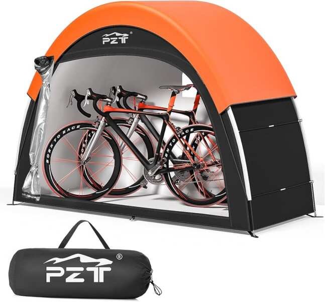Upgraded Rain Cover Bike Tent for 2-3 Bikes, Waterproof 210D Oxford Fa