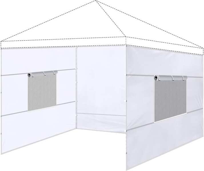 3 Pcs Waterproof UV Protected Pop Up Canopy Sidewalls with Roll-Up Win