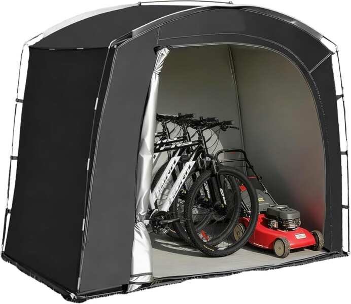 Portable Bike Storage Shed for 2-4 Bikes, Waterproof PU4000 Oxford Fab