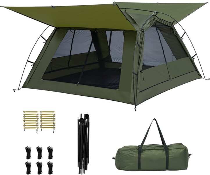 3 Person Backpacking Tent: Waterproof Cabin Tent with Vestibule, Light