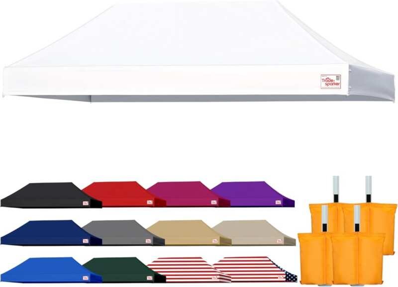 Tradesparker 10x20 Commercial Pop Up Canopy Top with D-Rings & Banner