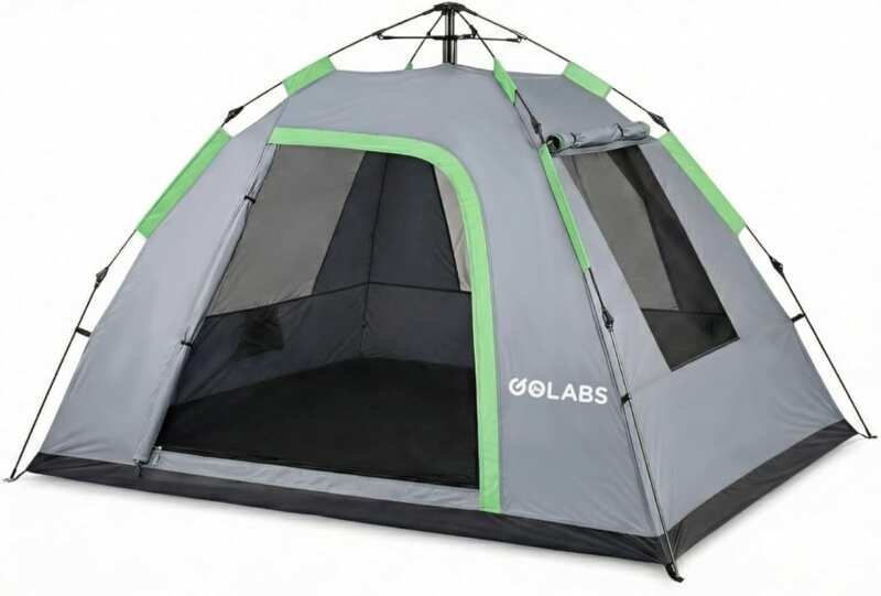 Golabs CT3 2 Person Instant Camping Tent with Mesh Ventilation & Light