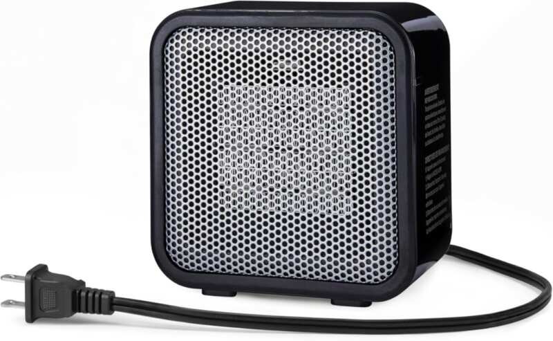 Amazon Basics Ceramic Mini Space Heater - Fast Heating, Energy Efficie