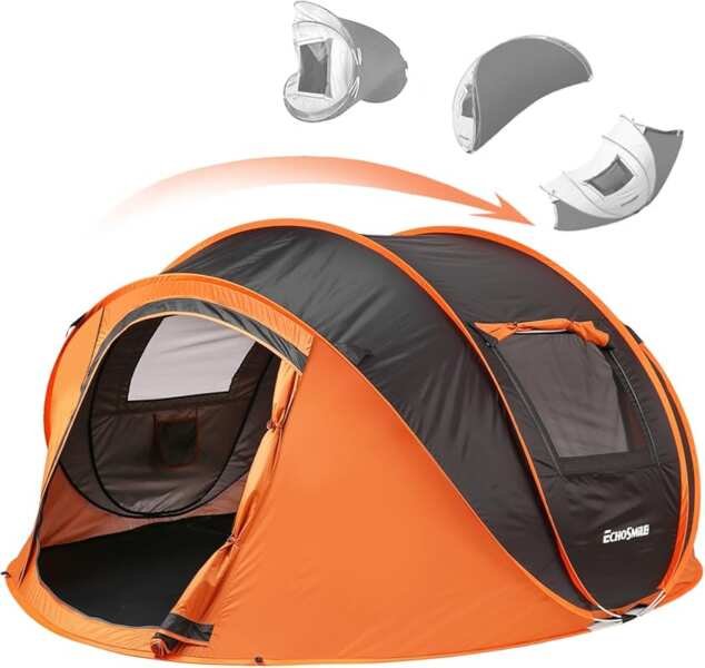 EchoSmile Pop Up Dome Tent for 2/4/6 Persons, Water Resistant & Portab