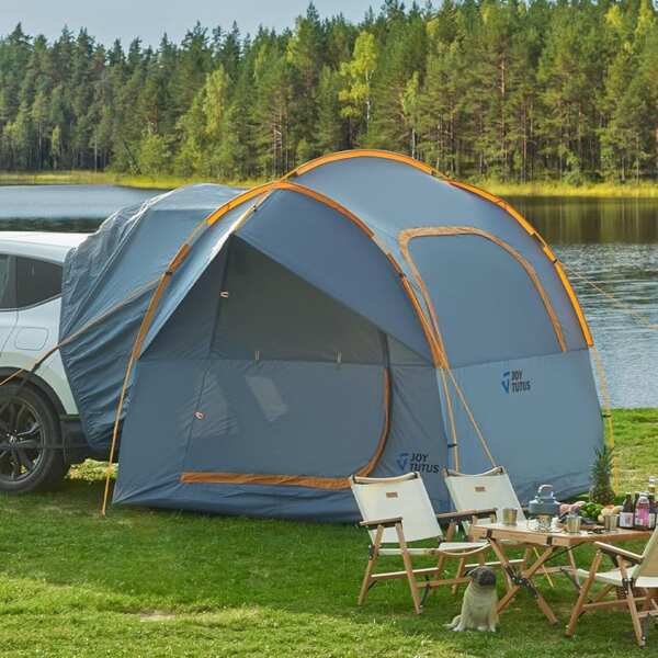 JOYTUTUS SUV Camping Tent with Rainfly, Double Door Design for 4-8 Per
