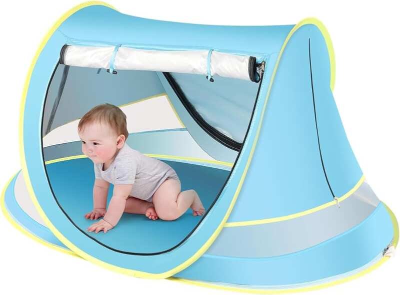 Baby Beach Tent - Pop Up Toddler Travel Bed and Sun Shade for Summer C