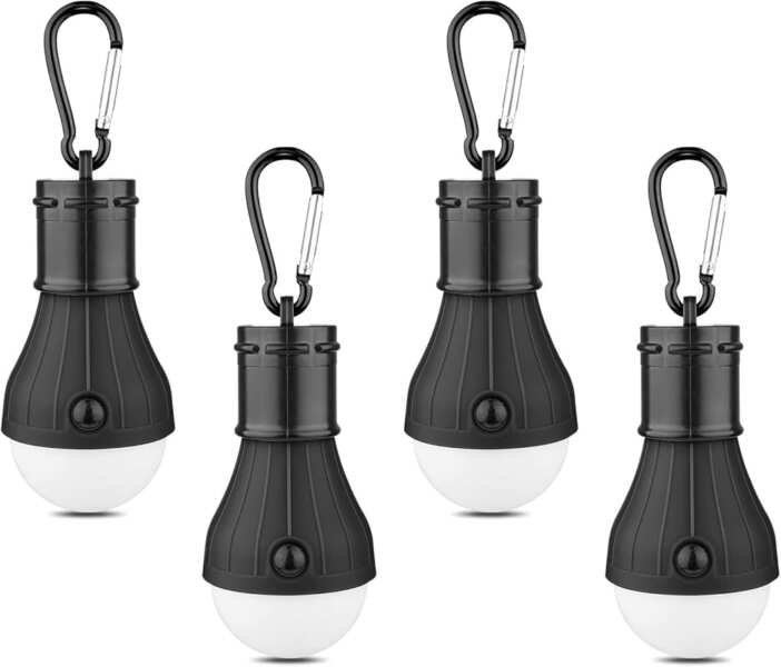 Portable LED Camping Tent Lantern with Clip Hook, Waterproof Emergency Light Bulb for Outdoor Adventures