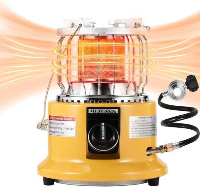 2-in-1 13,000 BTU Propane Heater & Stove - Portable Outdoor Gas Stove