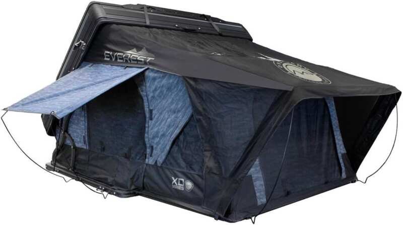 XD Everest Cantilever Roof Top Tent with Black Out Kit, Grey Body & Bl