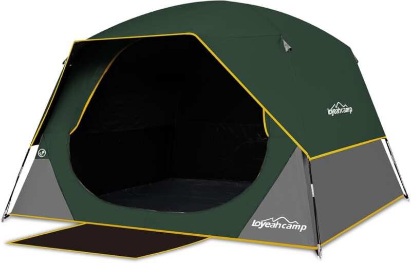 Blackout Camping Tent for 4-6 People, Easy Setup, Waterproof, Portable