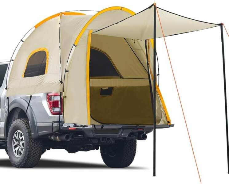 Waterproof Pickup Truck Tent with Awning: Ideal for 5.5-6.3 FT Truck B