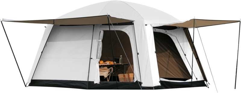 Castle Unicorn 4-6 Person Cabin Tent with Porch, Rainfly & Double Layer Waterproof Design