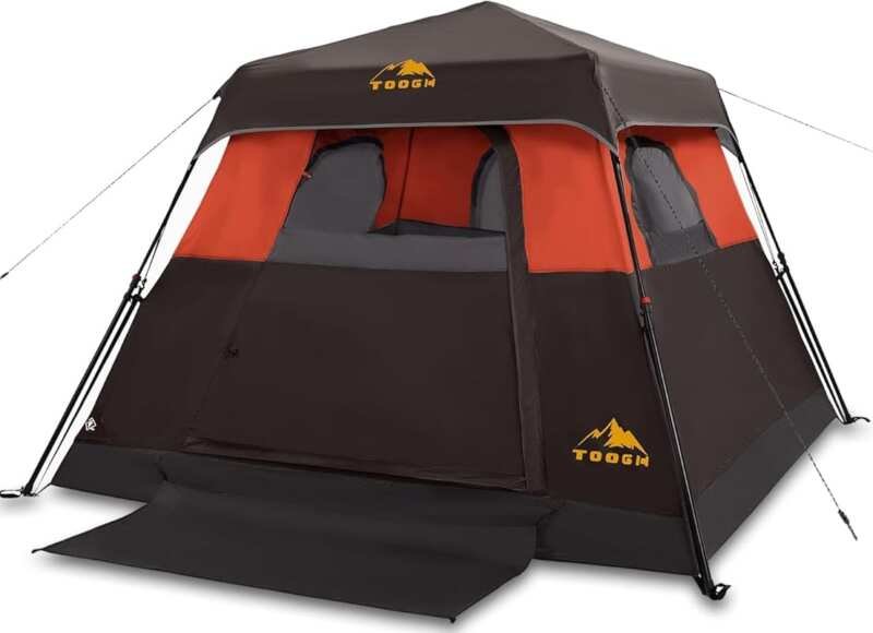 3/4 Person Pop-Up Camping Tent with Rainfly, Waterproof & Ventilation