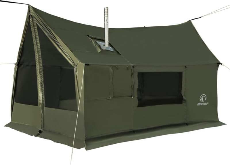 REDCAMP Large Waterproof Hot Tent with Stove Jack, Ultralight Windproo