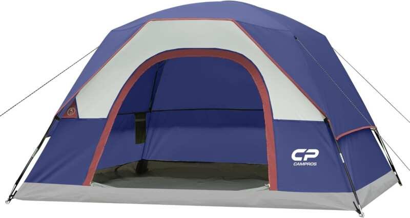 CAMPROS CP 2/4/6 Person Double-Layer Dome Tent, Waterproof & Windproof