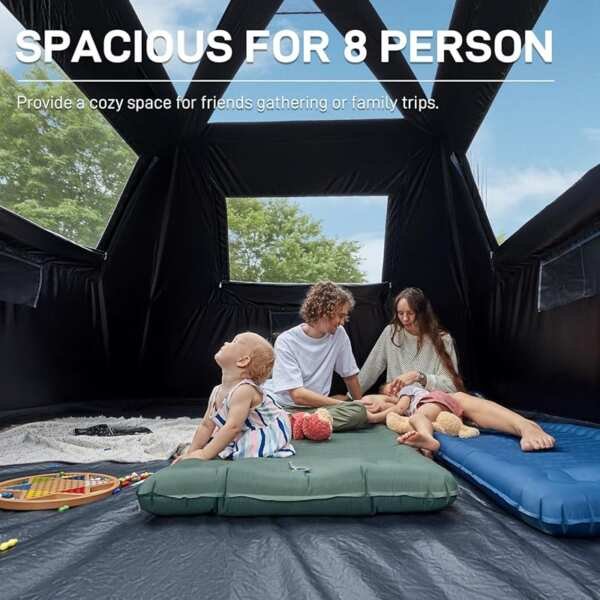 EVER ADVANCED 8-Person Blackout Cabin Tent with Multi-Room Design and Extra Porch