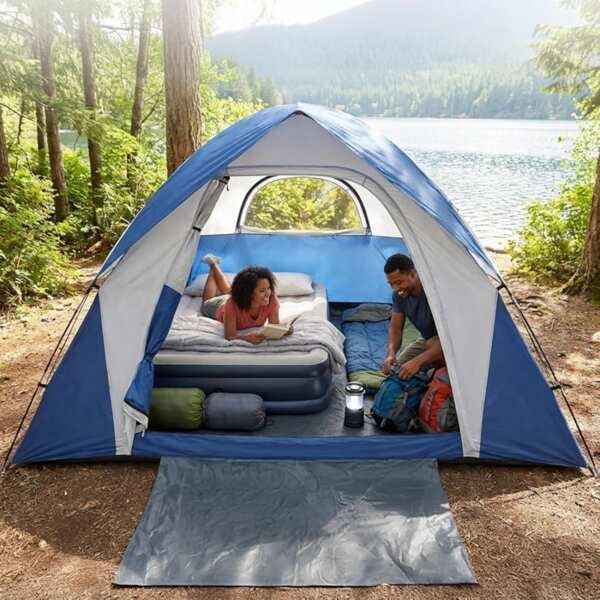 XL Dome Camping Tent 1/2/3/4 Person, Double-Layer Waterproof with Remo