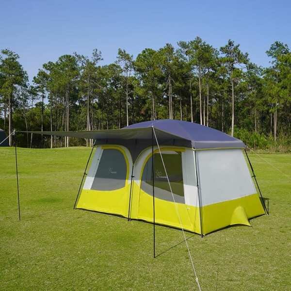 Vidalido 3-4 Person Camping Tent with Extended Vestibule, Weather Resi