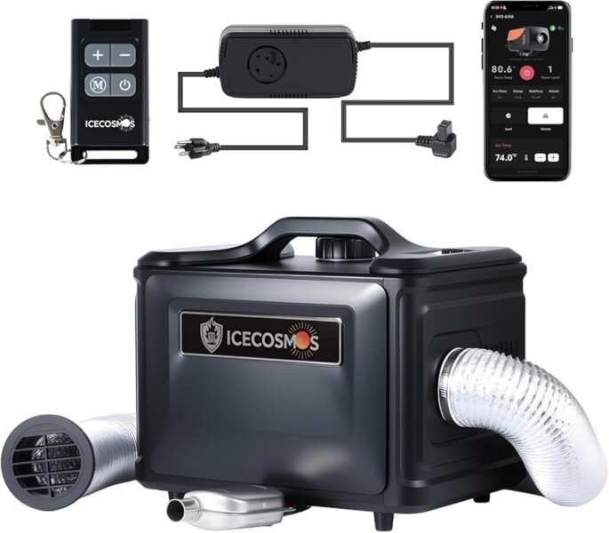 17050BTU Diesel Heater Kit with LCD Remote, 12V-24V Wide Voltage for R