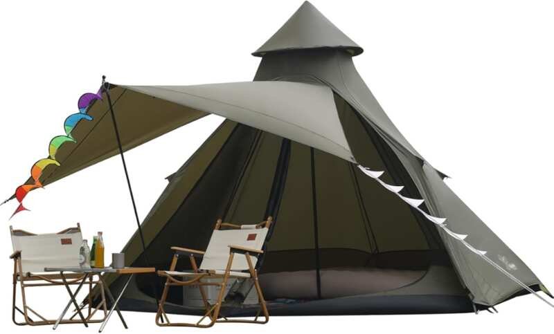 12'x10'x8' 4 Season Double Layer Waterproof Dome Tent for 5-6 People