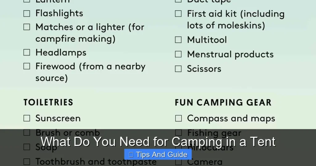 What Do You Need for Camping in a Tent