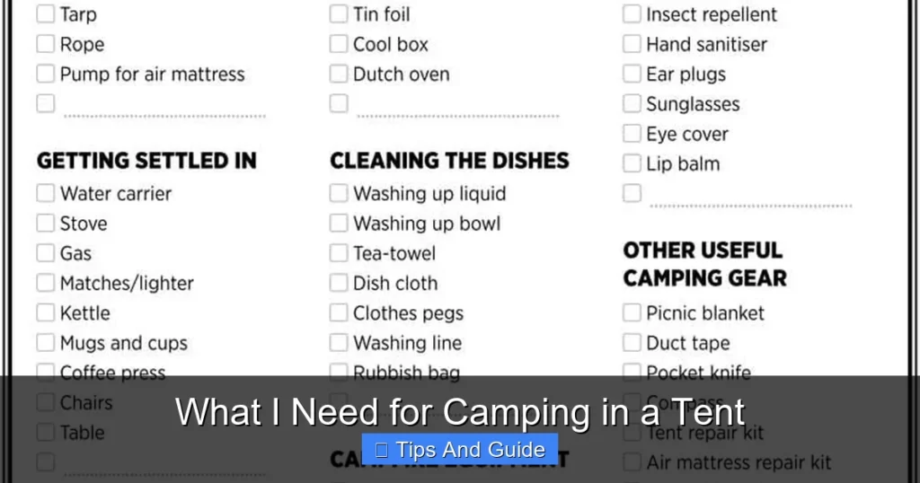 What I Need for Camping in a Tent What I Need for Camping in a Tent