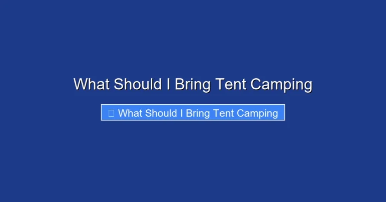 What Should I Bring Tent Camping