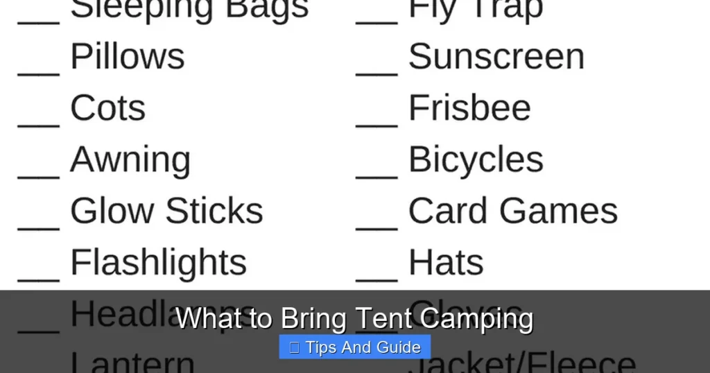 What to Bring Tent Camping